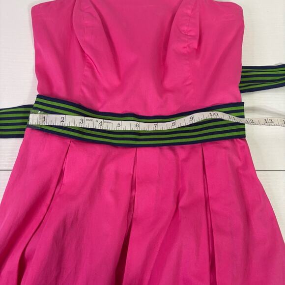 Lilly Pulitzer Pink Strapless Sundress with Green Bow Accent Size 0 MM0749 - Picture 6 of 9